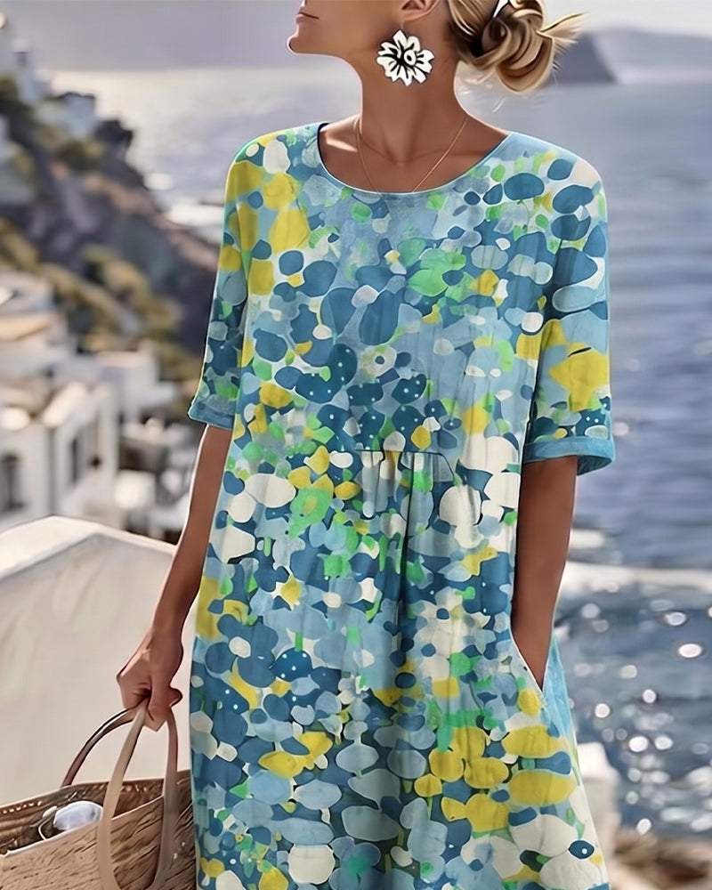 Vestido midi floral suelto y ligero | Elena