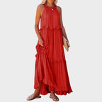 Vestido Sin Mangas Con Ribete De Volantes | Landry