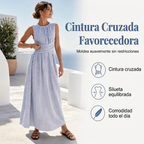 Vestido de rayas con cintura cruzada | Aitana