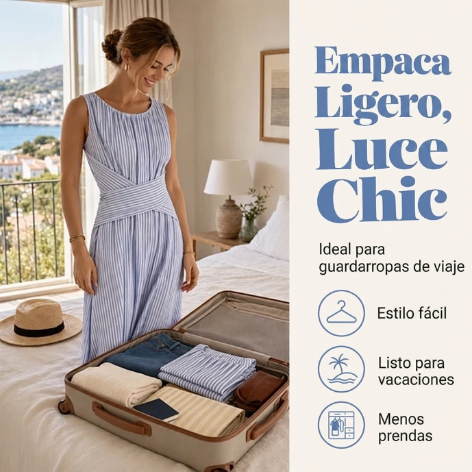 Vestido de rayas con cintura cruzada | Aitana