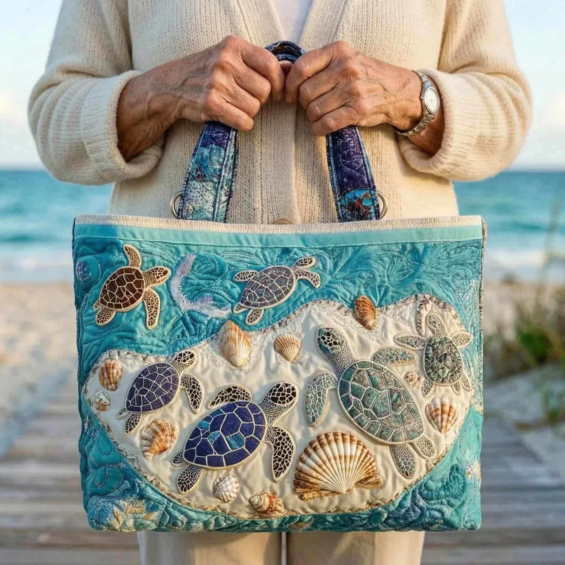 Bolso Tote Acolchado Artesanal Mujer Estampado Único | Encarnacion