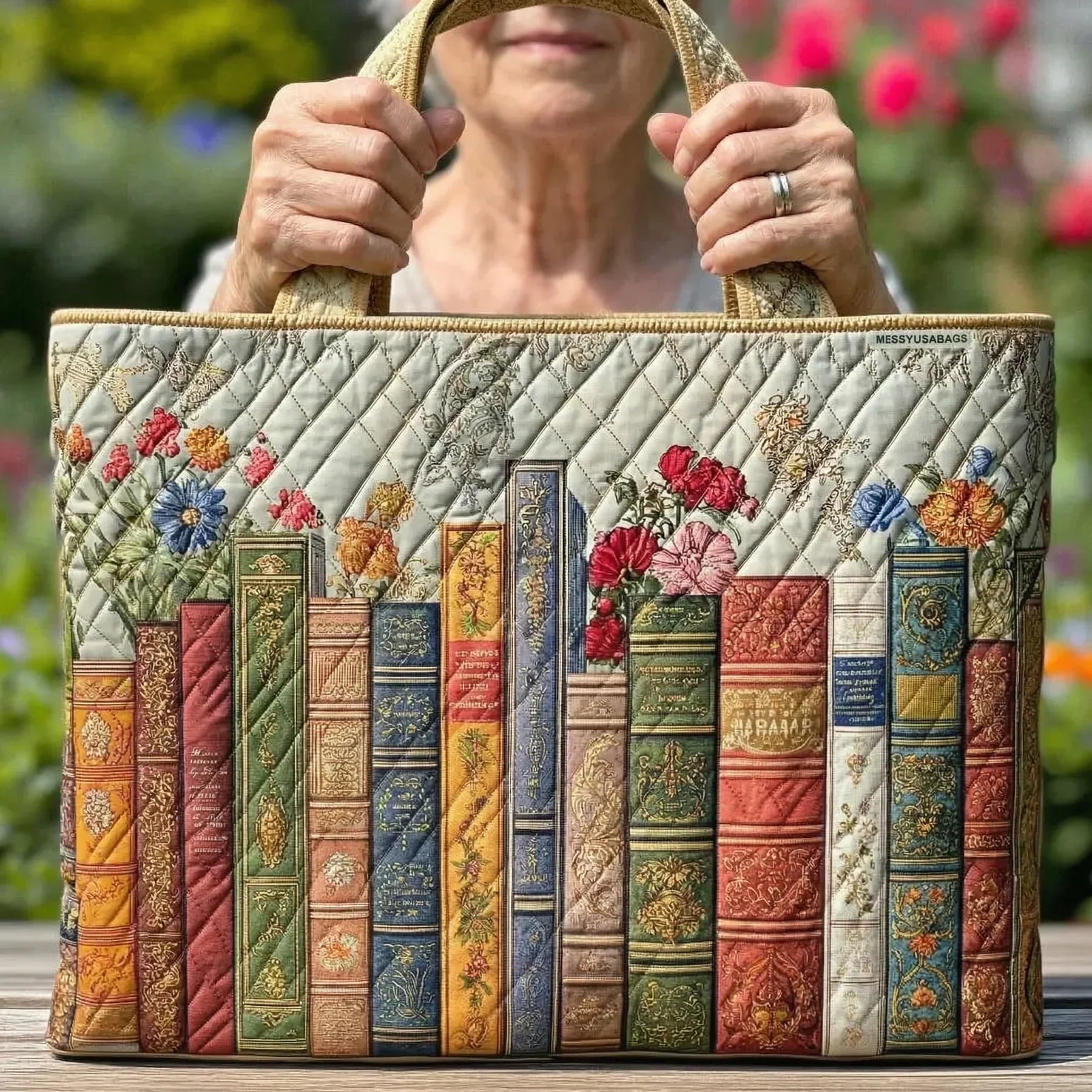 Bolso Tote Acolchado Artesanal Mujer Estampado Único | Encarnacion
