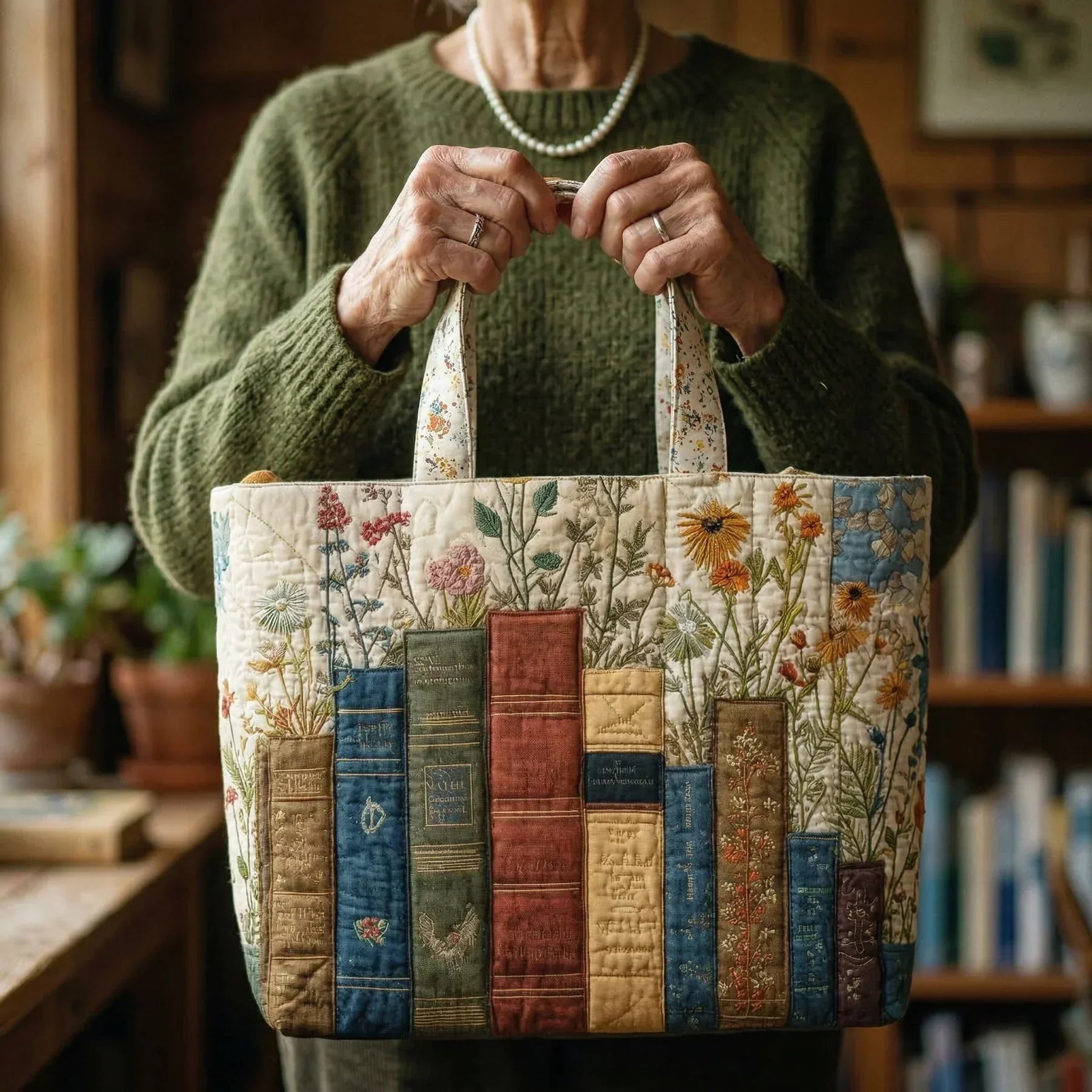 Bolso Tote Acolchado Artesanal Mujer Estampado Único | Encarnacion
