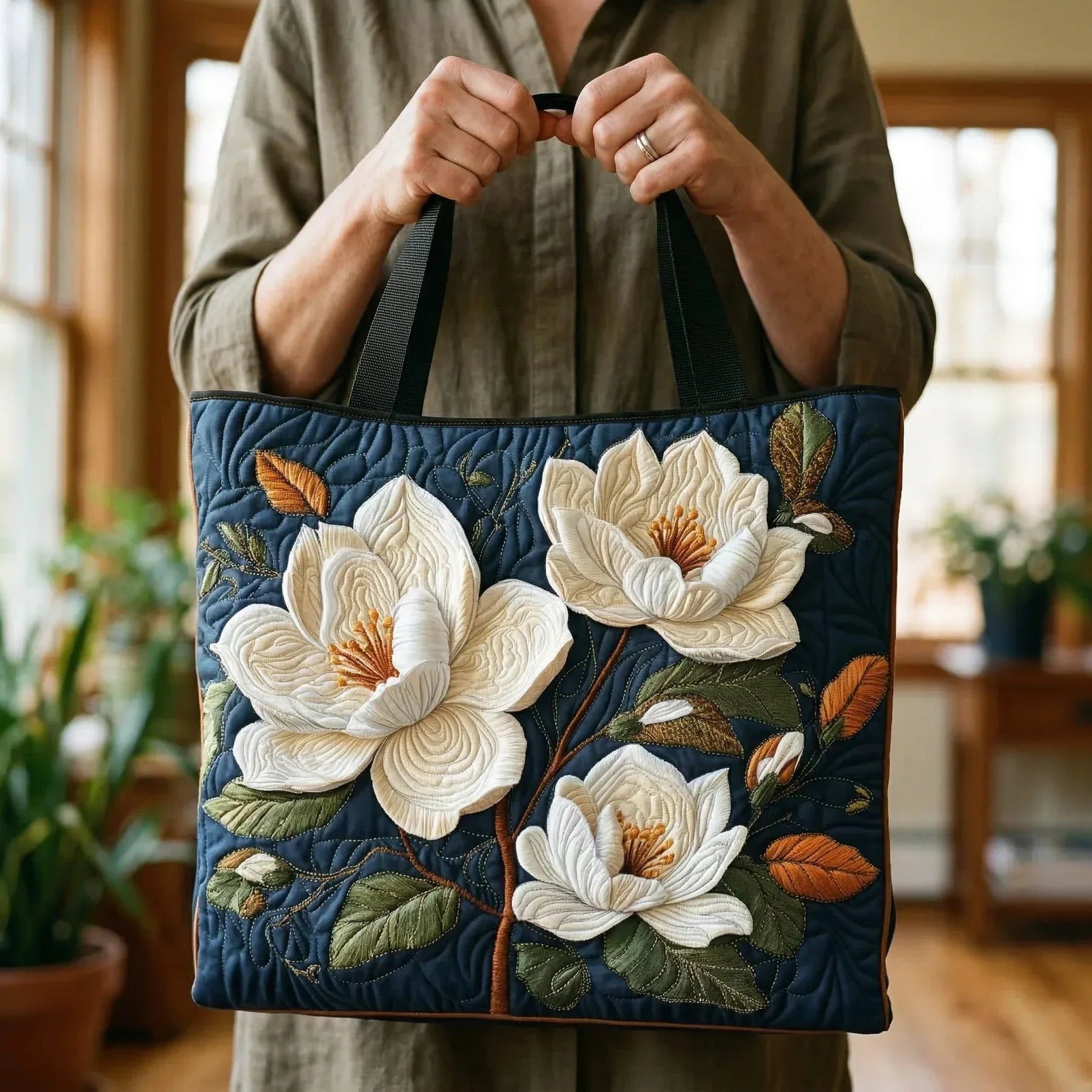 Bolso Tote Acolchado Artesanal Mujer Estampado Único | Encarnacion
