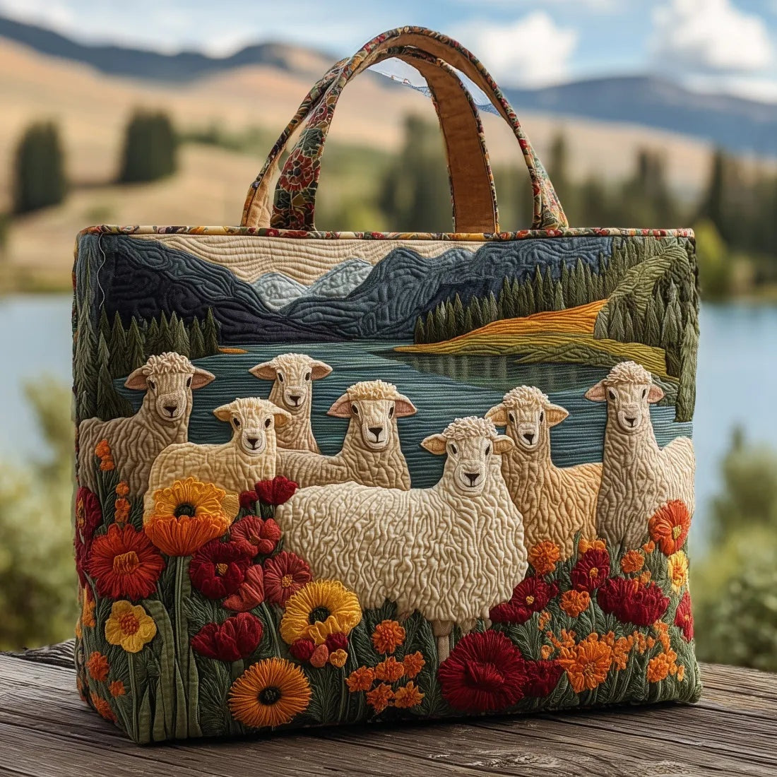 Bolso Tote Acolchado Artesanal Mujer Estampado Único | Encarnacion