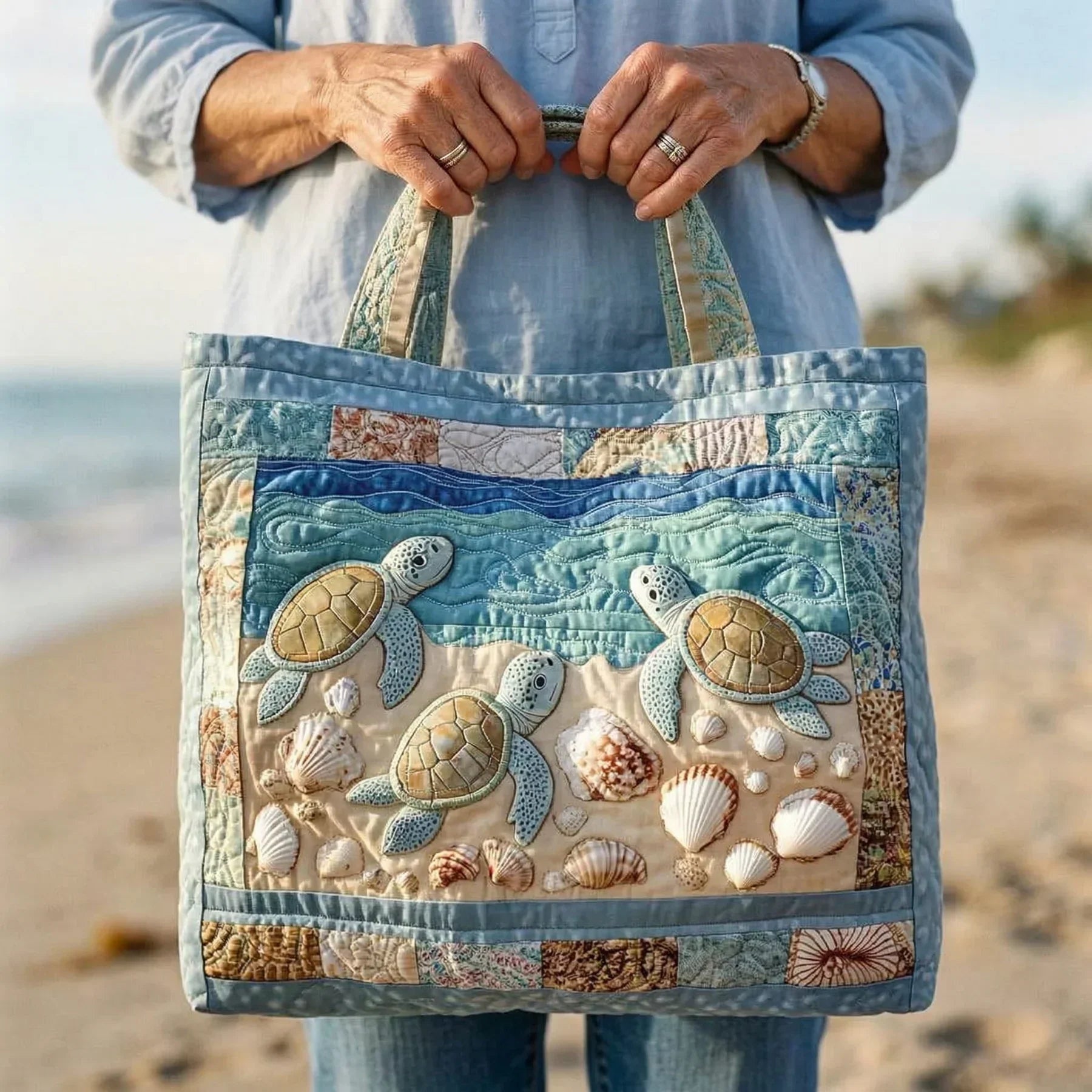 Bolso Tote Acolchado Artesanal Mujer Estampado Único | Encarnacion