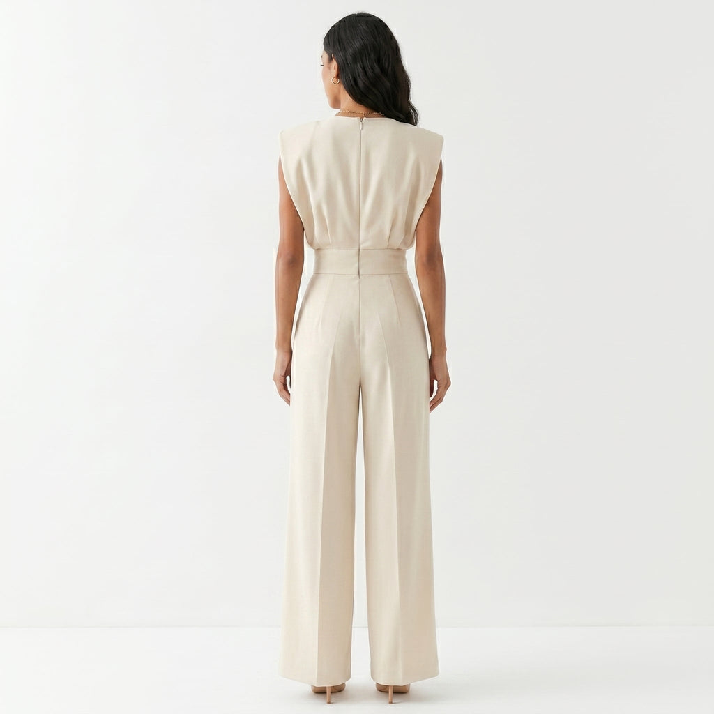 Mono Largo Elegante Mujer Sin Mangas Palazzo Cintura Alta | Carmen
