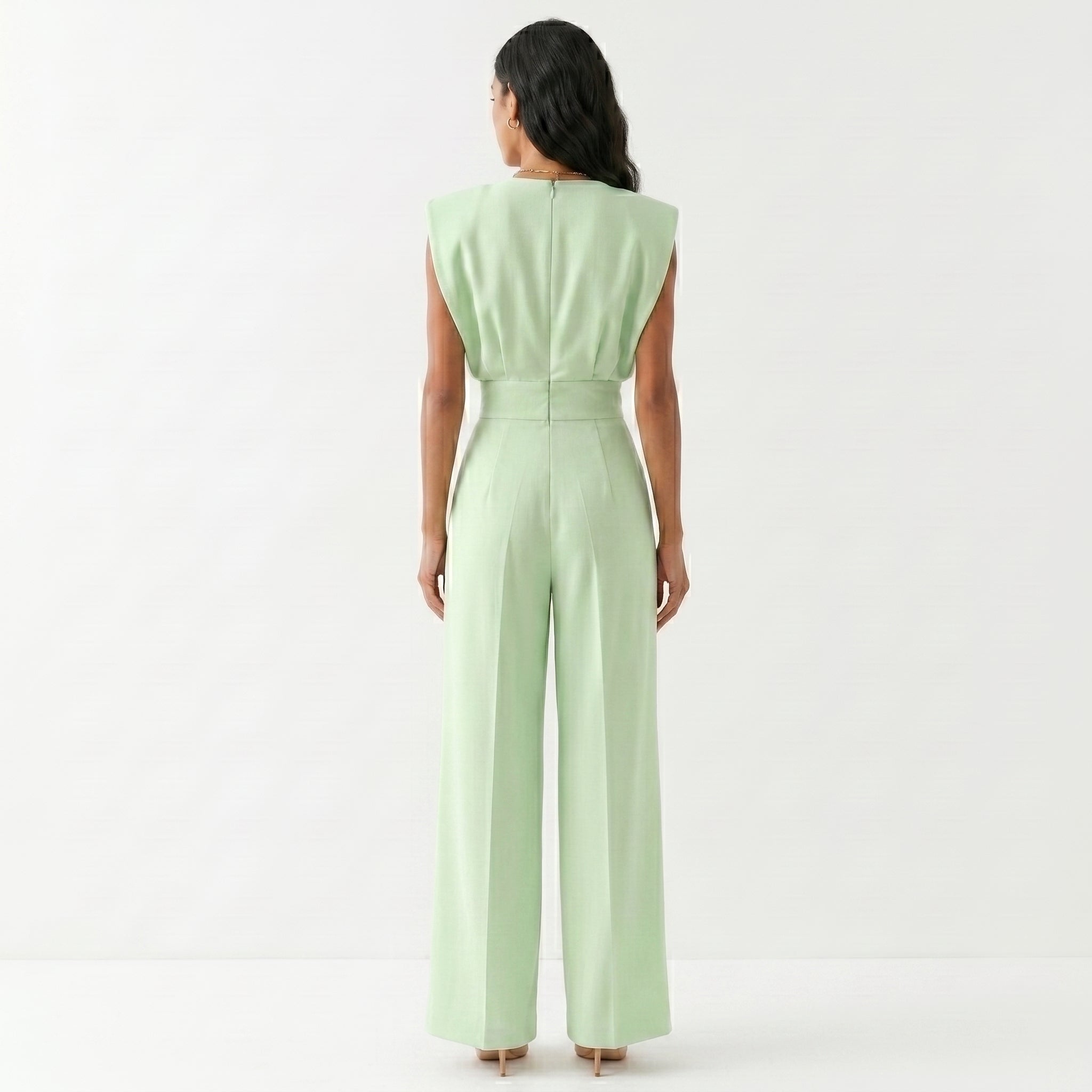 Mono Largo Elegante Mujer Sin Mangas Palazzo Cintura Alta | Carmen