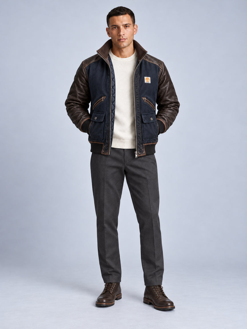 Cazadora Bomber Acolchada para Hombre con Cuello Alto | Moritz