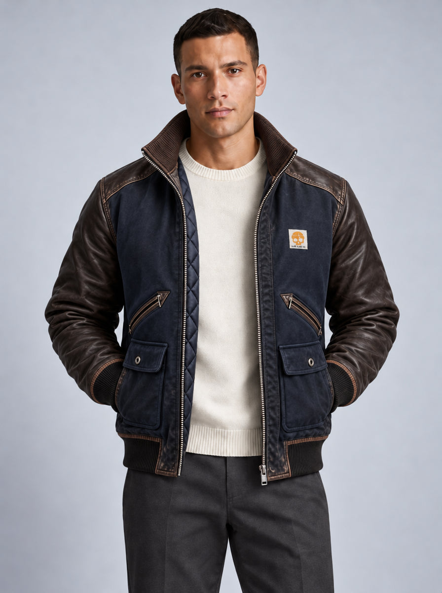 Cazadora Bomber Acolchada para Hombre con Cuello Alto | Moritz