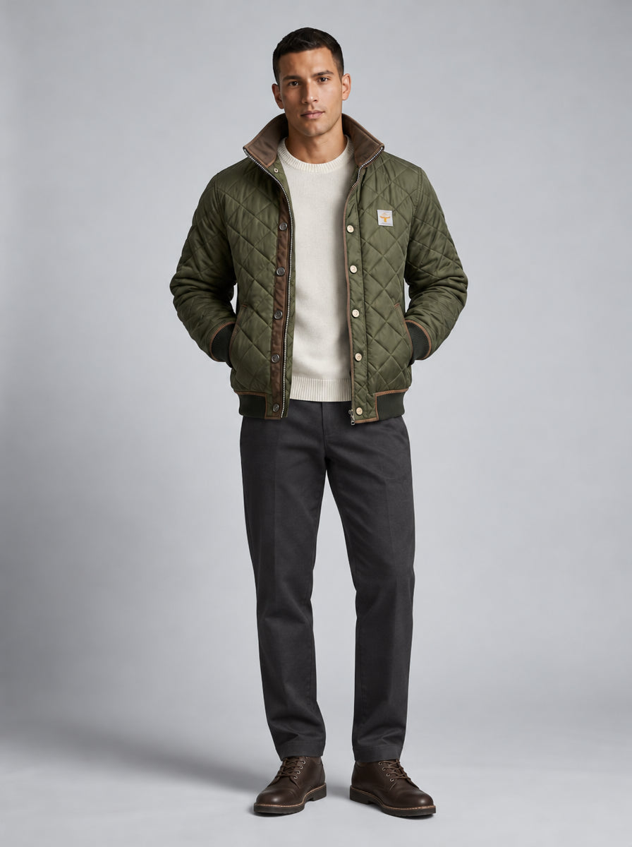Cazadora Bomber Acolchada para Hombre con Cuello Alto | Moritz