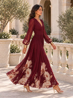 Vestido de Gasa Floral con Cintura Marcada | Elena