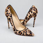 Zapatos de Tacón Efecto Ante con Estampado de Leopardo | Leona