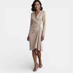 Vestido Midi Elegante Escote V Corte A Mujer | Luna Cruz