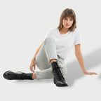 Botas Cuero Cordones Caña Media Mujer | Luna Cruz