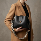 Bolso de Hombro Elegante de Mujer Negro y Marrón | Elena