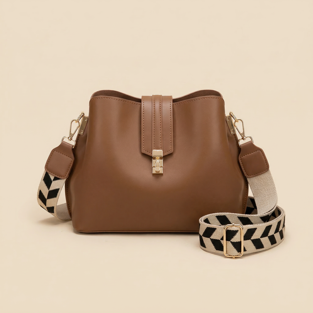 Bolso de Hombro Elegante de Mujer Negro y Marrón | Elena