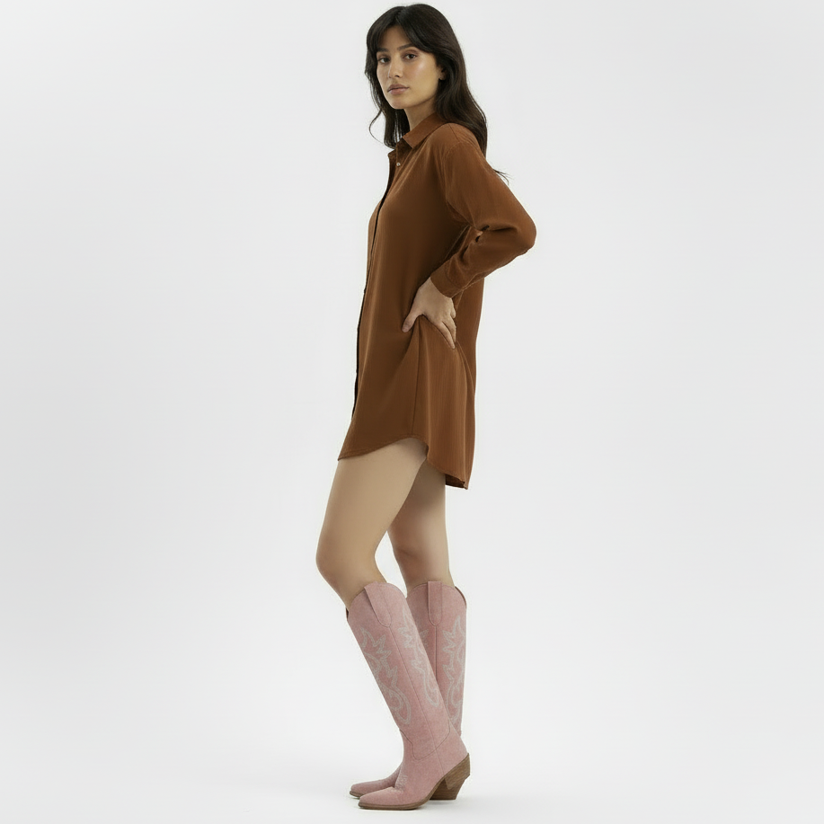 Botas vaqueras para mujer - Tacón cuadrado bajo, Elegancia | Noelia