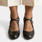 Sandalias T-strap Cuero Tacón Mujer | Dune