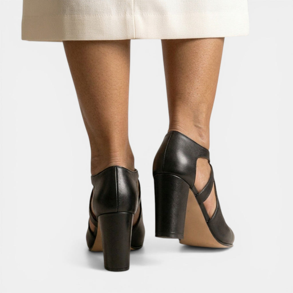 Sandalias T-strap Cuero Tacón Mujer | Dune