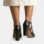 Sandalias T-strap Cuero Tacón Mujer | Dune