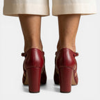 Sandalias T-strap Cuero Tacón Mujer | Dune