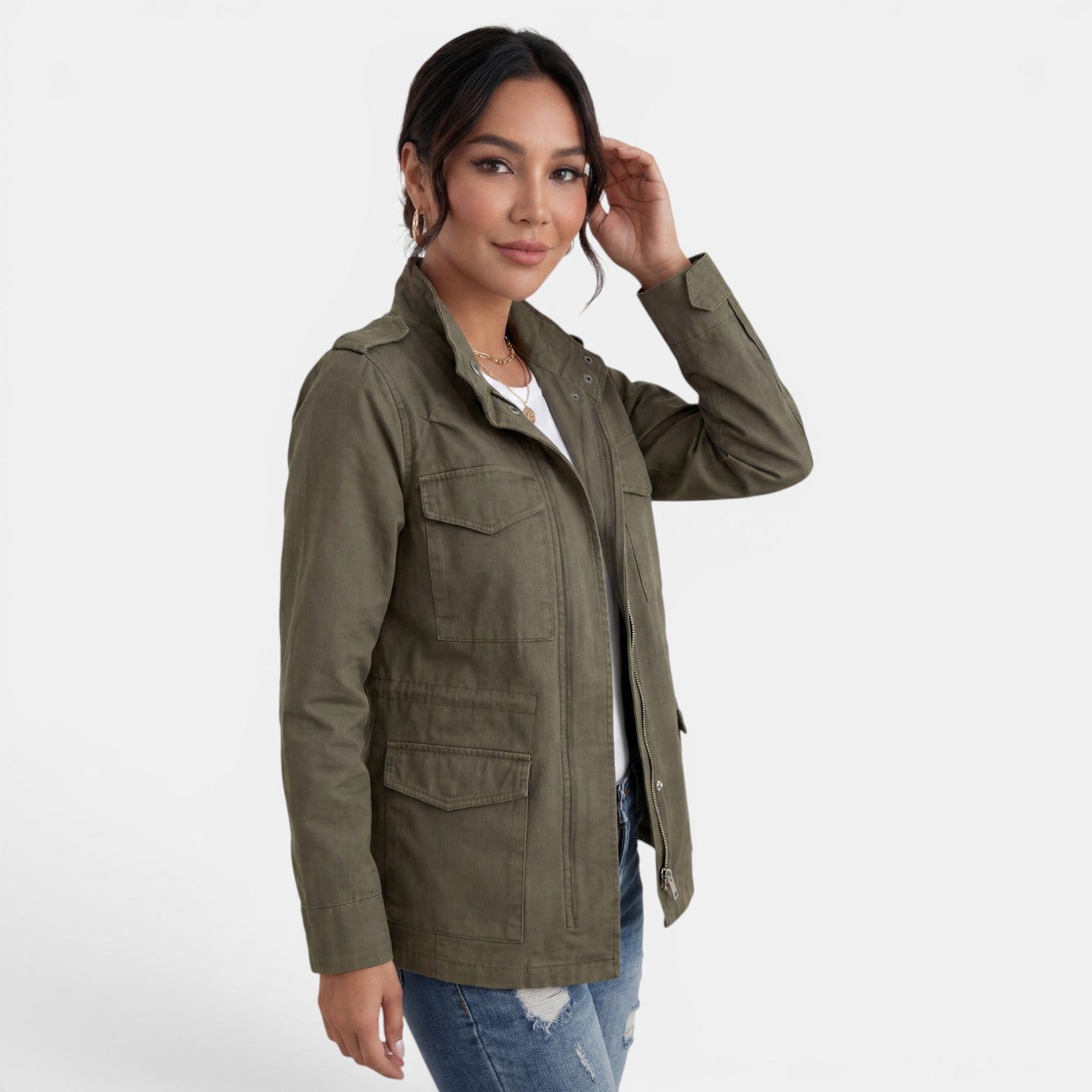 Chaqueta Mujer Entretiempo Casual con Cremallera | Paola