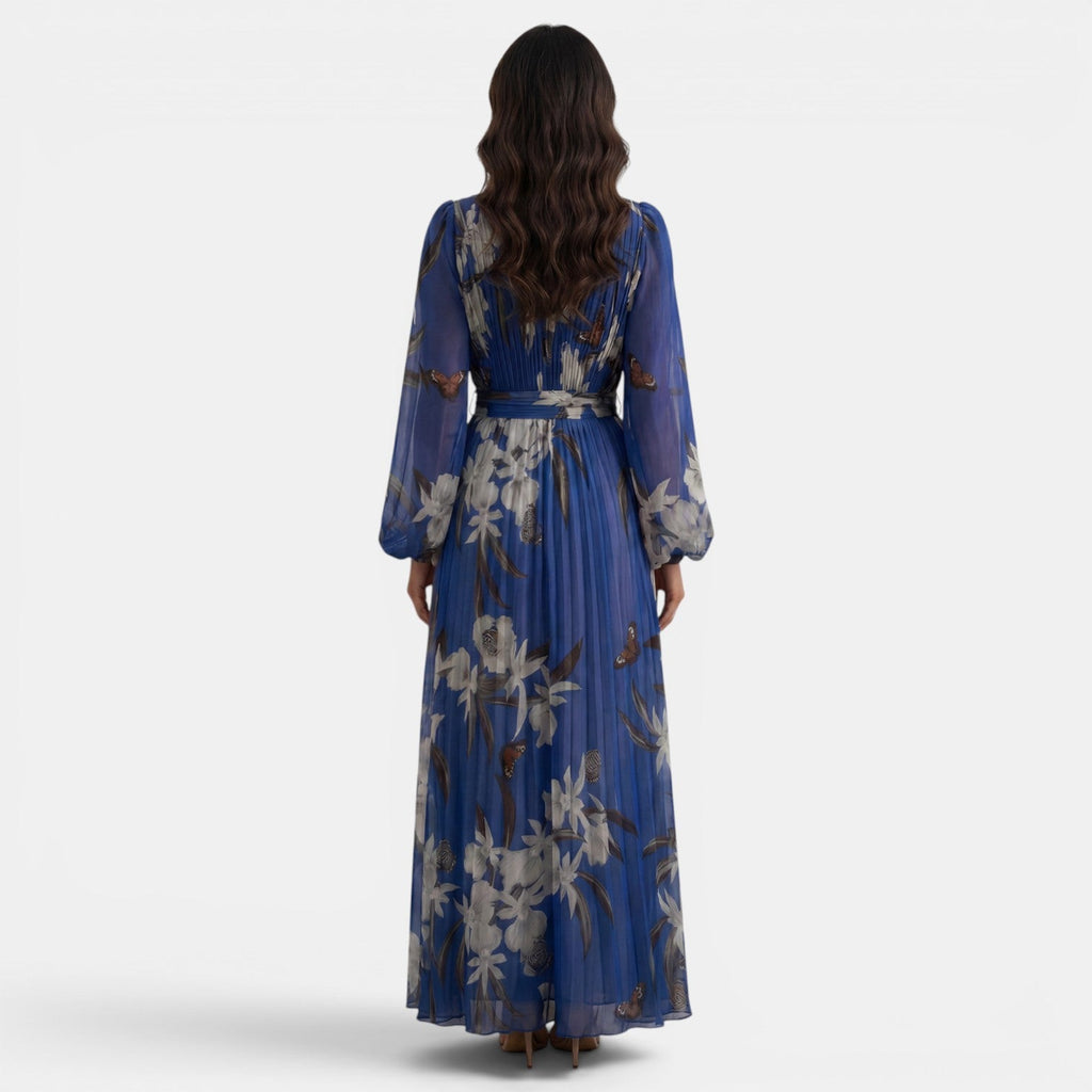 Vestido Maxi Floral Mujer Escote V