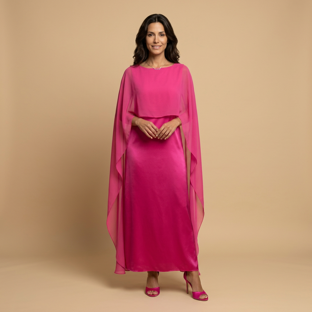 Vestido Largo con Capa para Galas y Bodas | Valeria