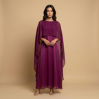 Vestido Largo con Capa para Galas y Bodas | Valeria