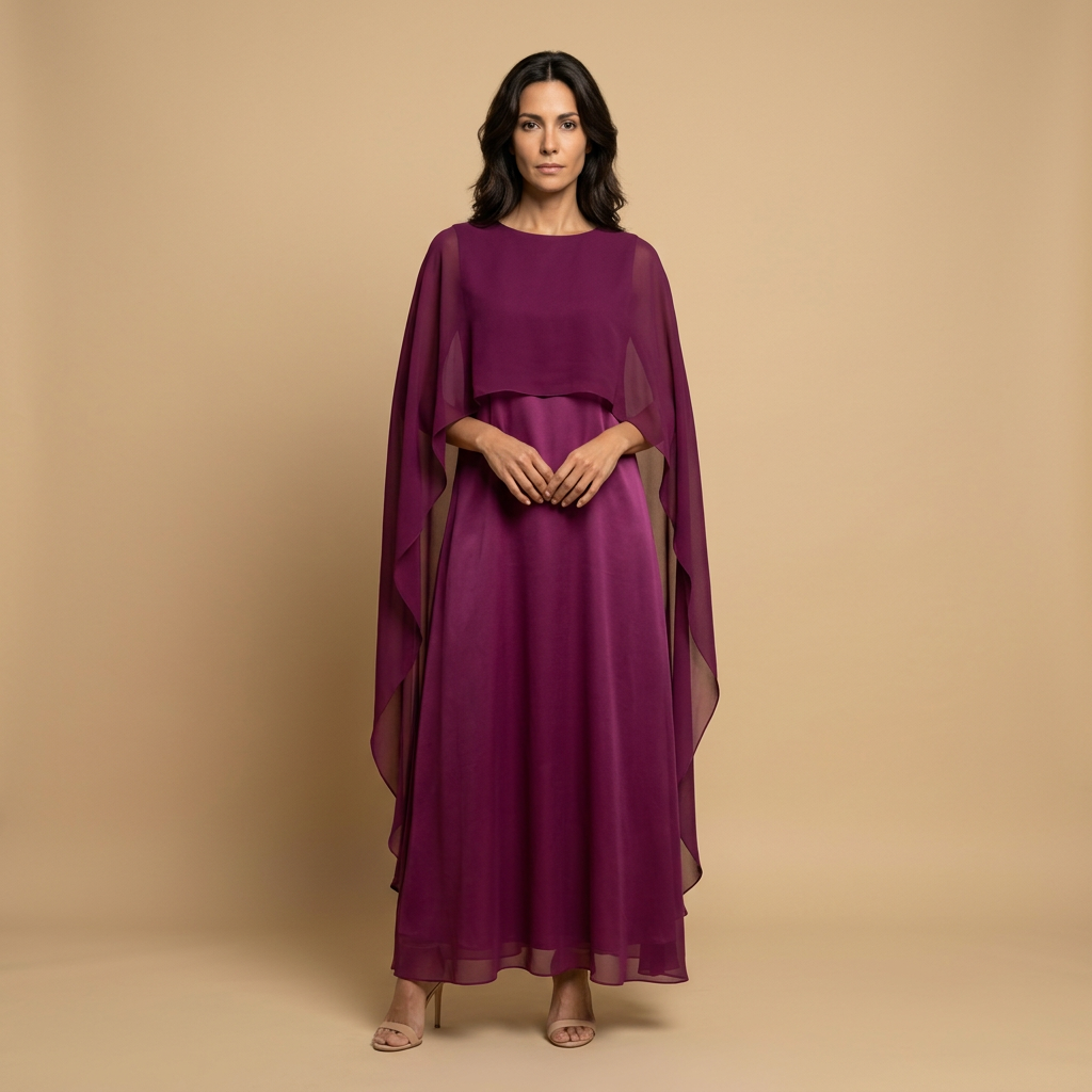 Vestido Largo con Capa para Galas y Bodas | Valeria