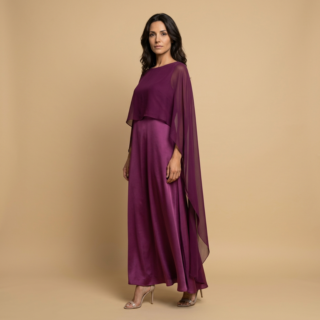Vestido Largo con Capa para Galas y Bodas | Valeria