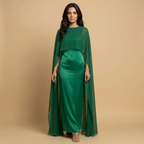 Vestido Largo con Capa para Galas y Bodas | Valeria