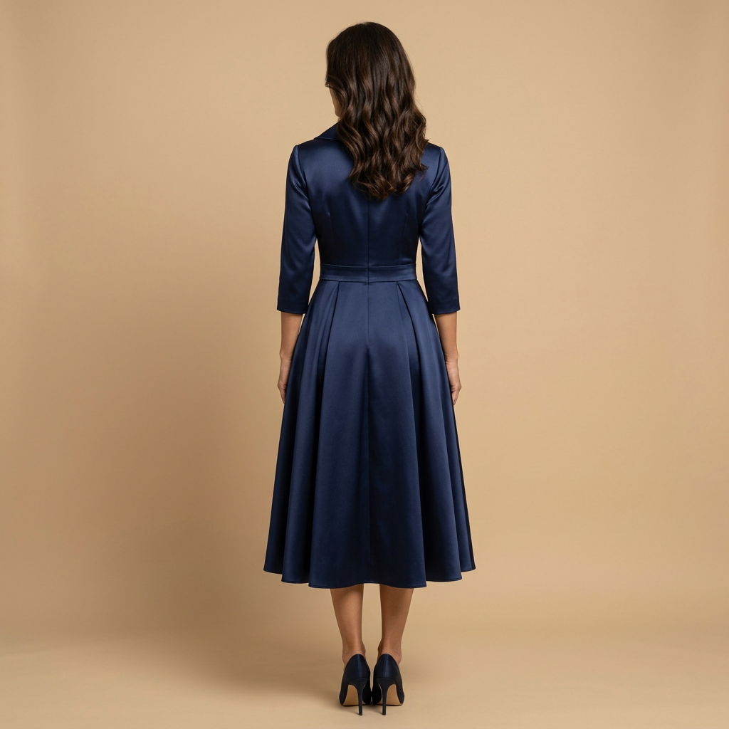 Vestido Midi Cruzado Evasé con Bolsillos | Paula