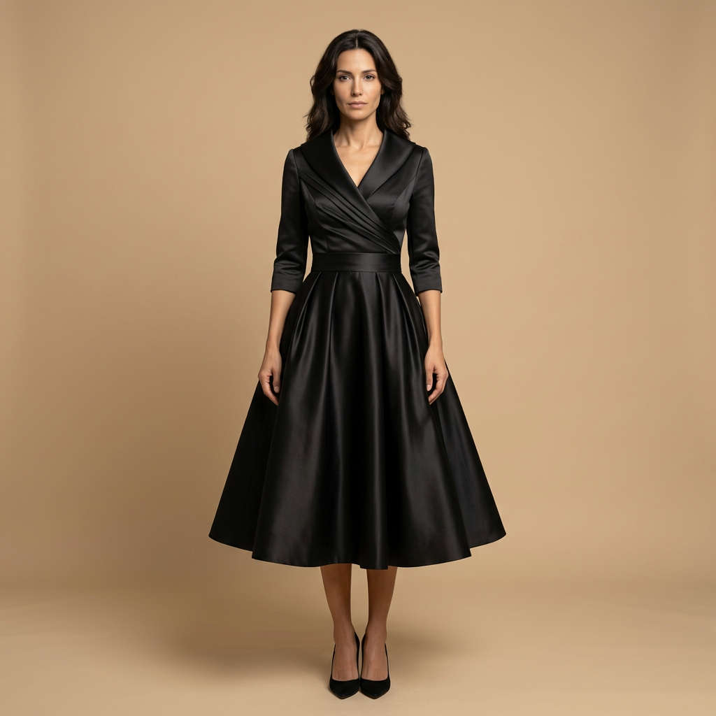 Vestido Midi Cruzado Evasé con Bolsillos | Paula