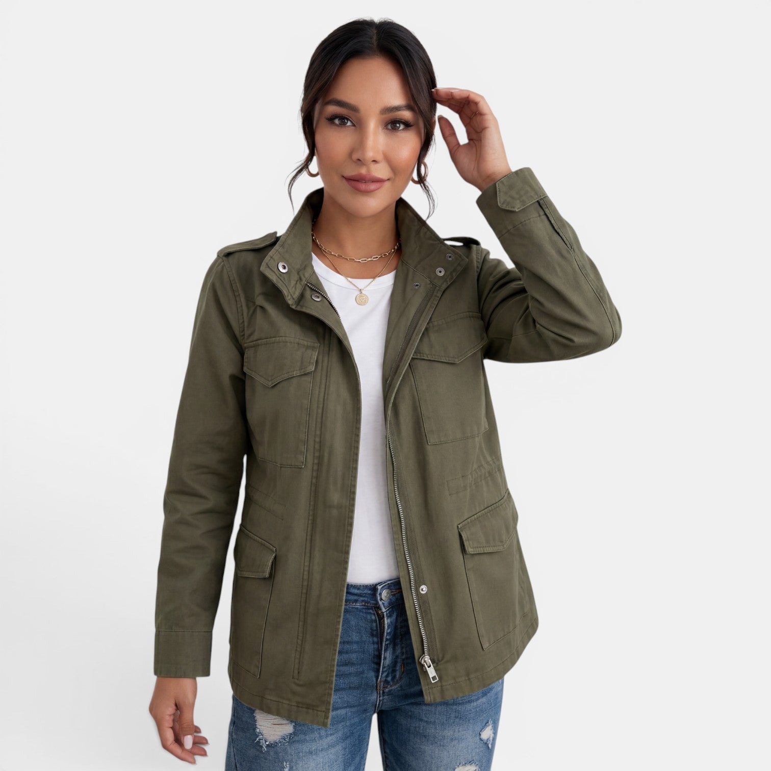 Chaqueta Mujer Entretiempo Casual con Cremallera | Paola