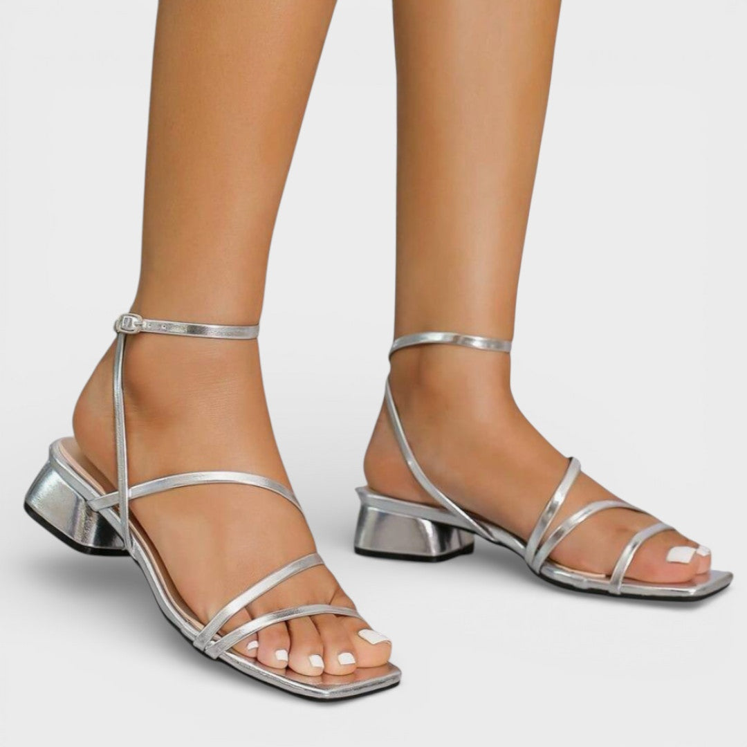 Gema | Sandalias Tacón Grueso Mujer Tiras Cruzadas
