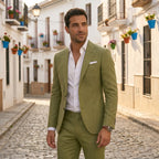 Traje de Lino Hombre Corte Entallado Boda | Gonzalo