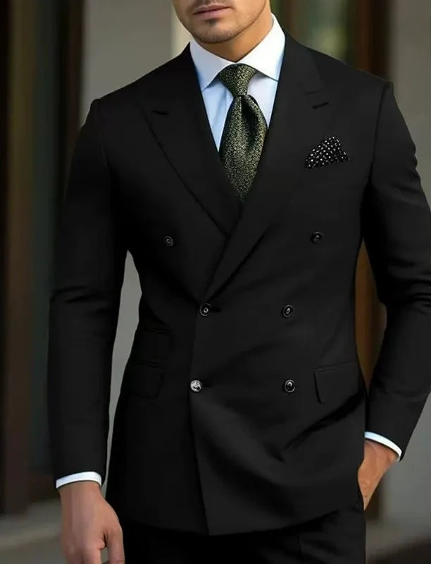 Traje de Novio Cruzado Hombre Solapa de Pico | Gonzalez
