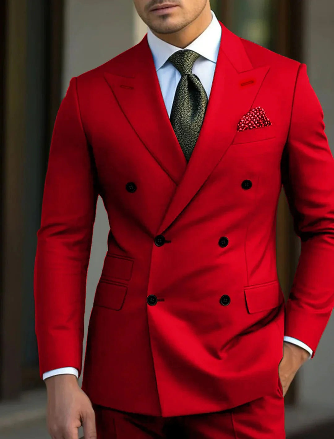 Traje de Novio Cruzado Hombre Solapa de Pico | Gonzalez