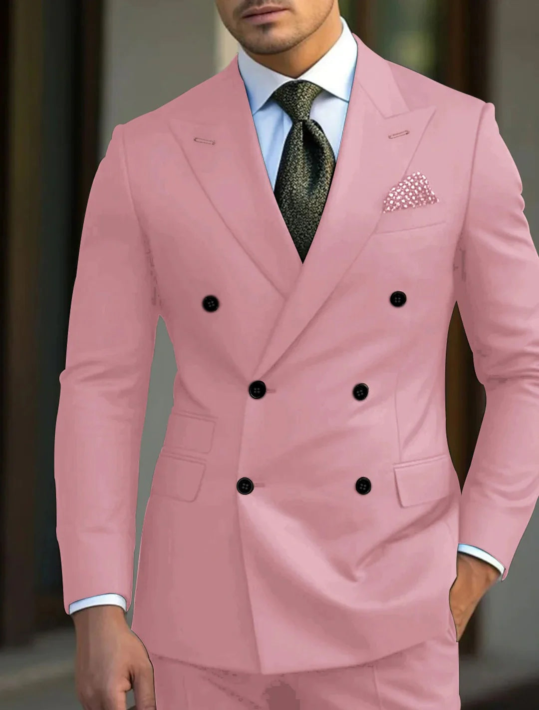 Traje de Novio Cruzado Hombre Solapa de Pico | Gonzalez
