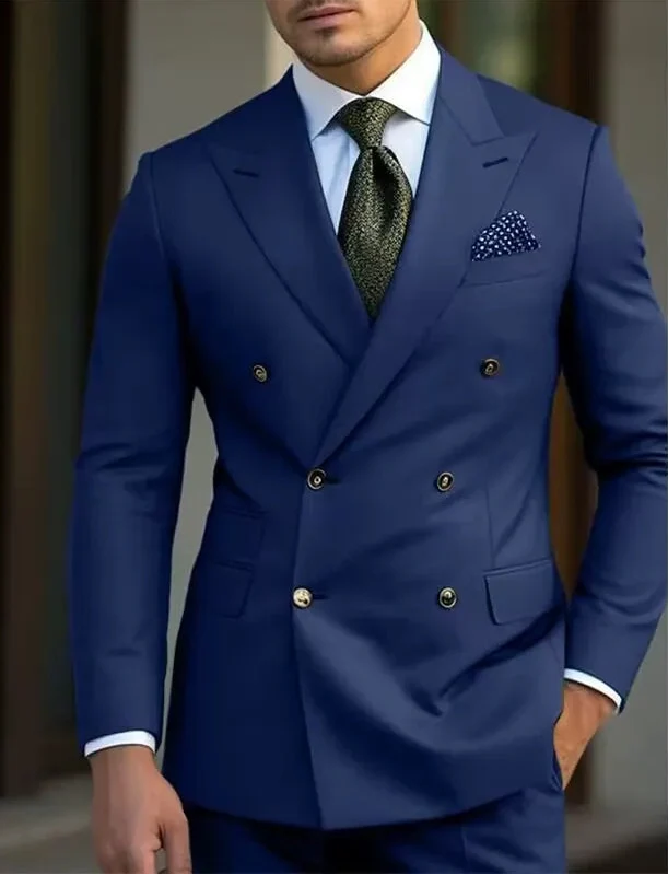 Traje de Novio Cruzado Hombre Solapa de Pico | Gonzalez