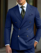 Traje de Novio Cruzado Hombre Solapa de Pico | Gonzalez