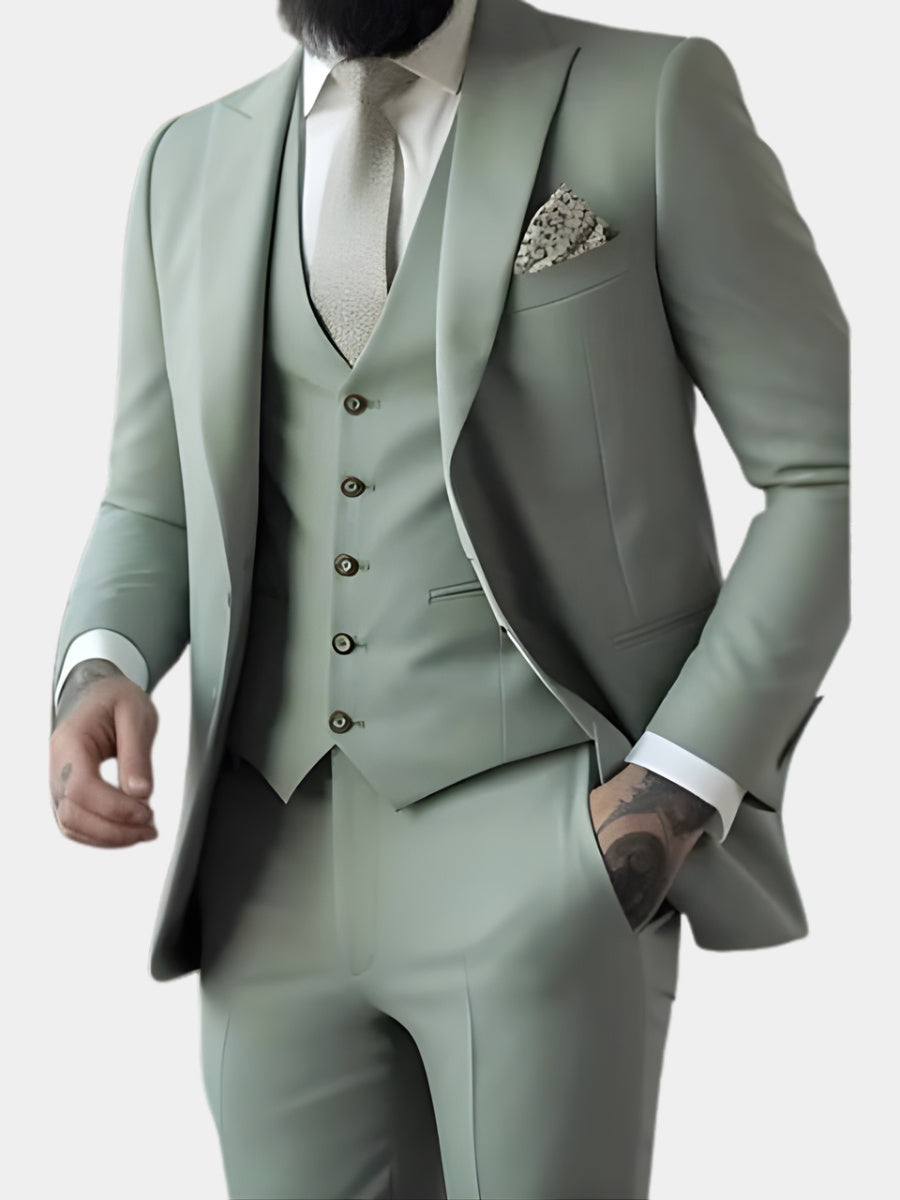 Traje de Novio de Tres Piezas Hombre Slim Fit Chaleco | Gozalez