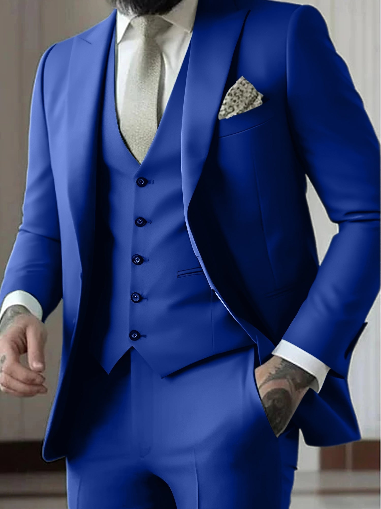 Traje de Novio de Tres Piezas Hombre Slim Fit Chaleco | Gozalez