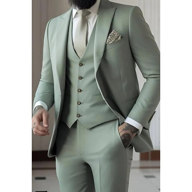 Traje de Novio de Tres Piezas Hombre Slim Fit Chaleco | Gozalez