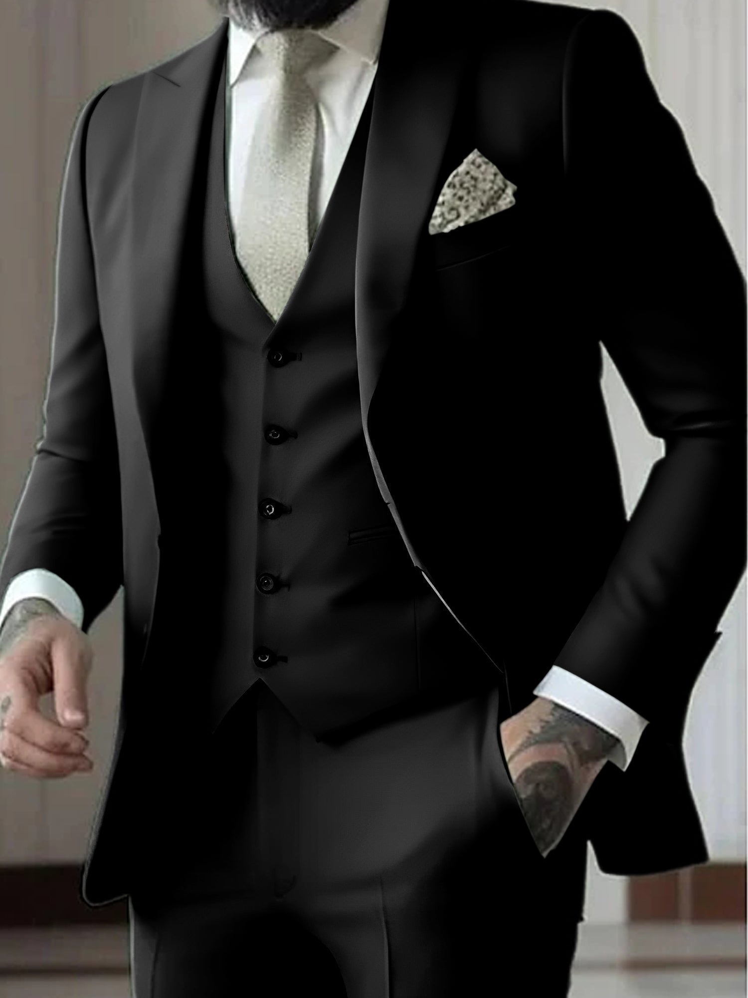 Traje de Novio de Tres Piezas Hombre Slim Fit Chaleco | Gozalez