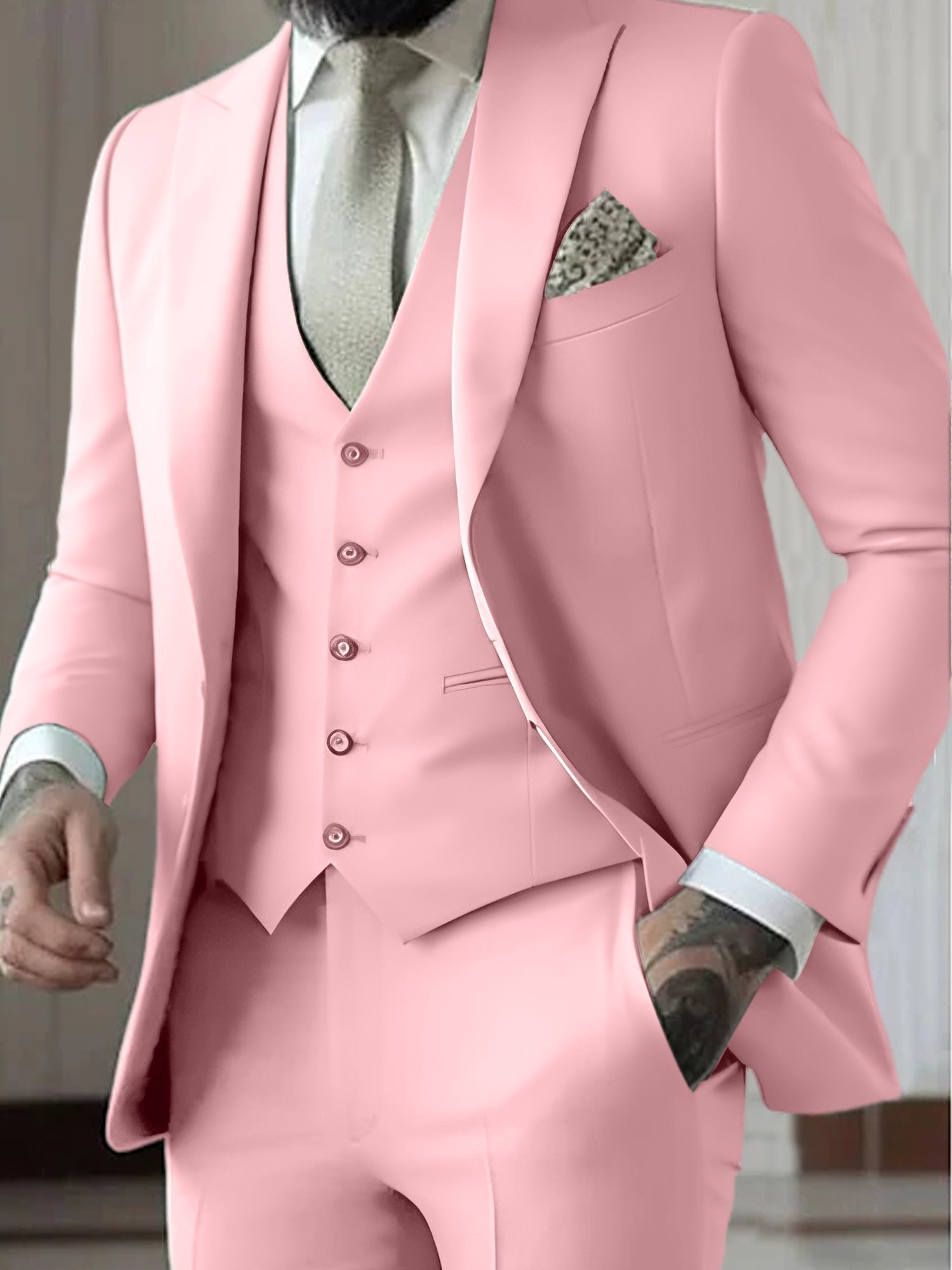 Traje de Novio de Tres Piezas Hombre Slim Fit Chaleco | Gozalez