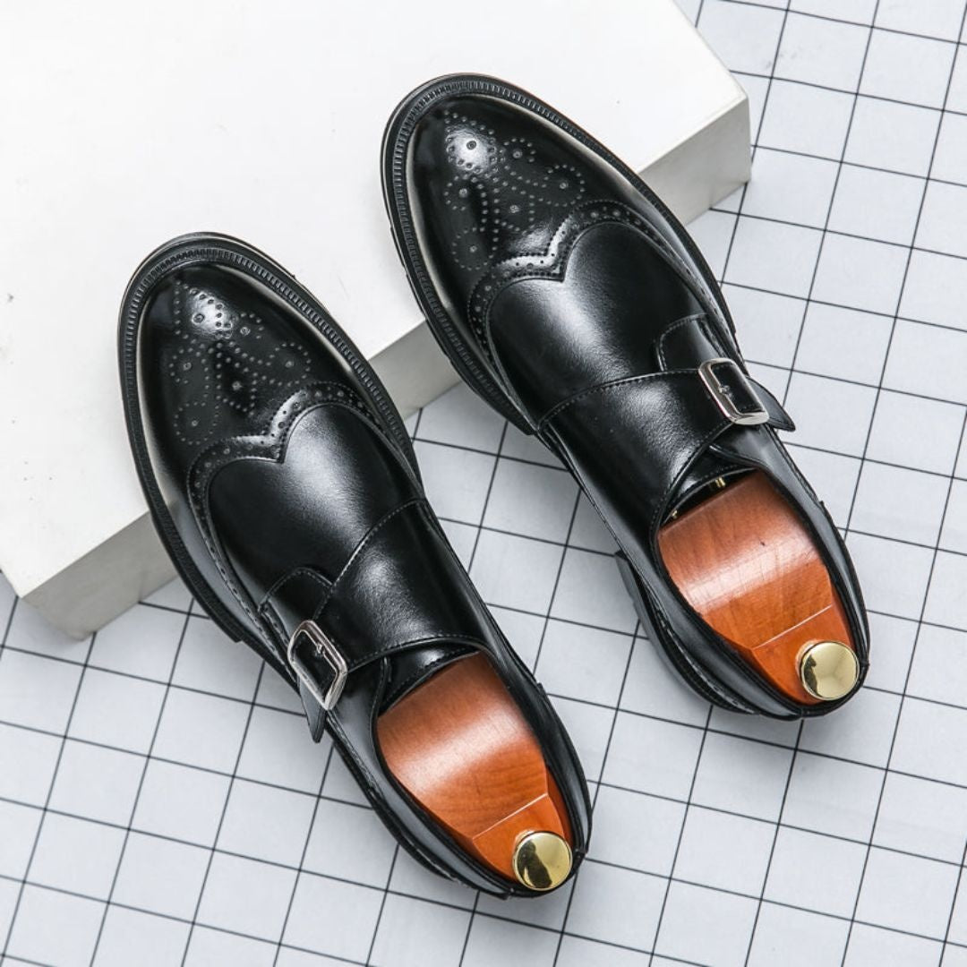 Zapatos de Vestir Monk Strap Brogue Hombre Piel Hebilla | Gonzalo