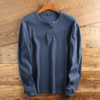 Camiseta Henley Manga Larga Textura Waffle Hombre | Valmonti